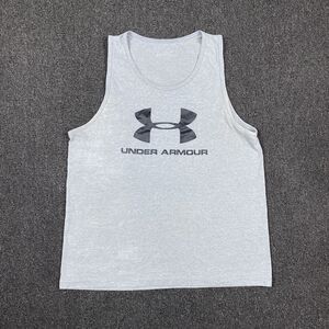 Under Armour Tank Top Mens Sleeveless Heatgear Loose Gray Shirt Large